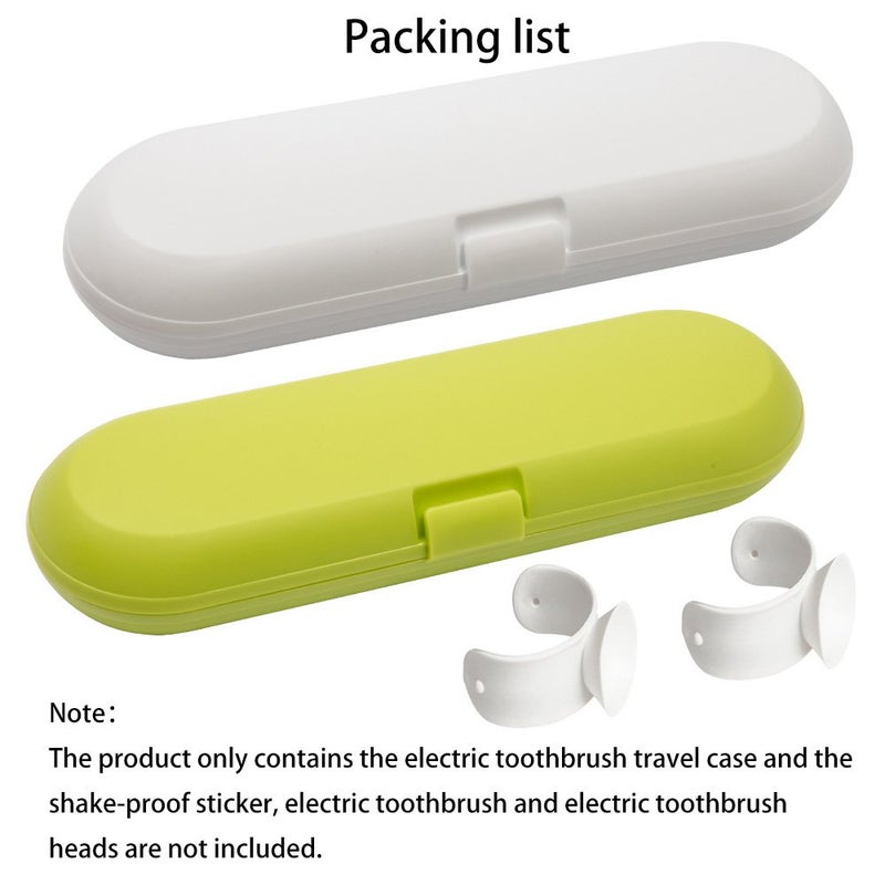 Nincha Plastic Electric Toothbrush Travel Case for Oral-B Pro Series, 2 packs (White&Green) - Image 5